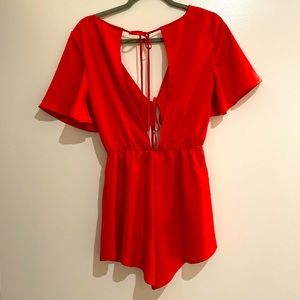 Superdown red playsuit